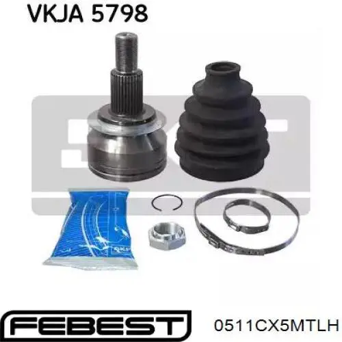 Купити 0511CX5MTLH Febest Граната внутрішня, передня, ліва