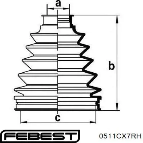 ШРУС внутрішній, передній, правий 0511CX7RH Febest