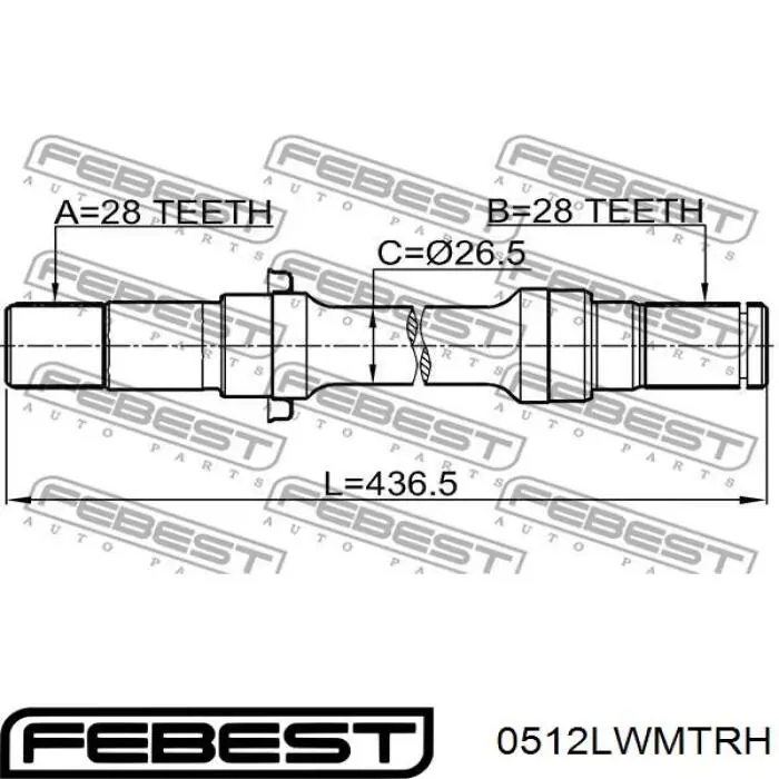 GA2225700A Mazda Привід передній правий