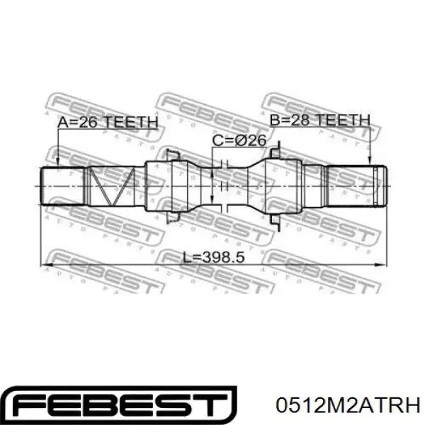 Купити FA6125700 Mazda Приводний вал проміжний
