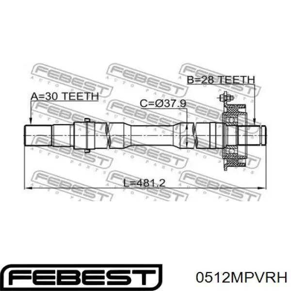 Піввісь передня, права Mazda FF0525700A ціна, від 32.70 USD