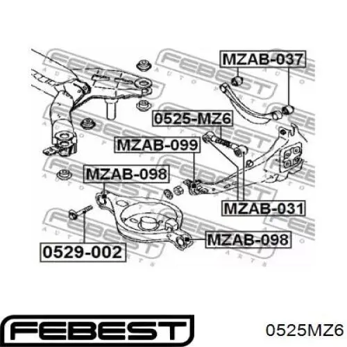Тяга поперечна задньої підвіски 0525MZ6 Febest
