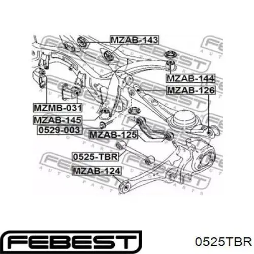 Тяга поперечна задньої підвіски 0525TBR Febest