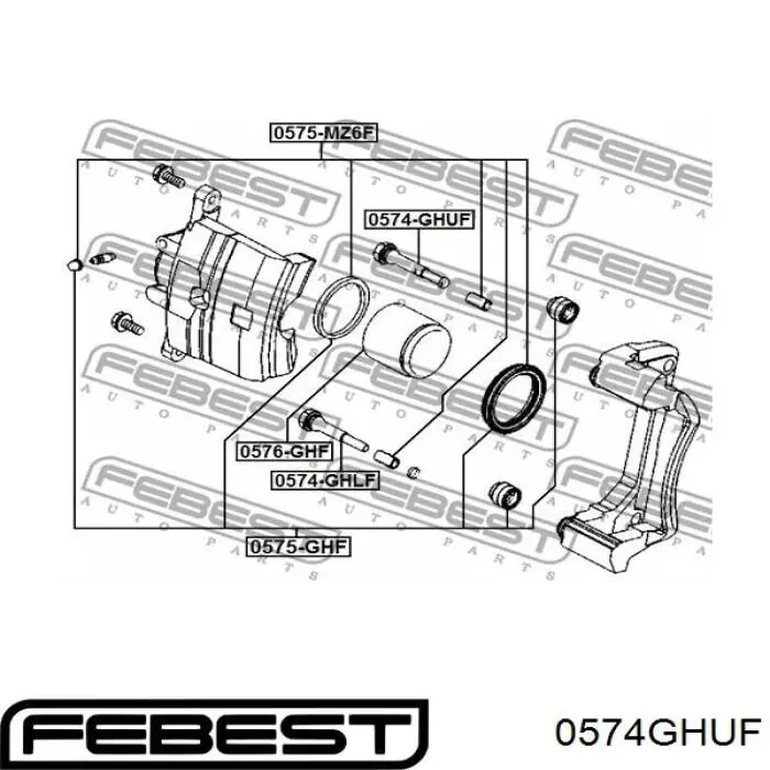 Супорт гальмівний передній правий 0574GHUF Febest