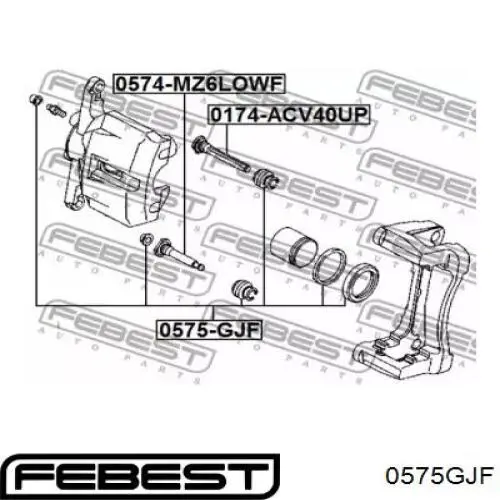 0575GJF Febest ремкомплект супорту гальмівного переднього