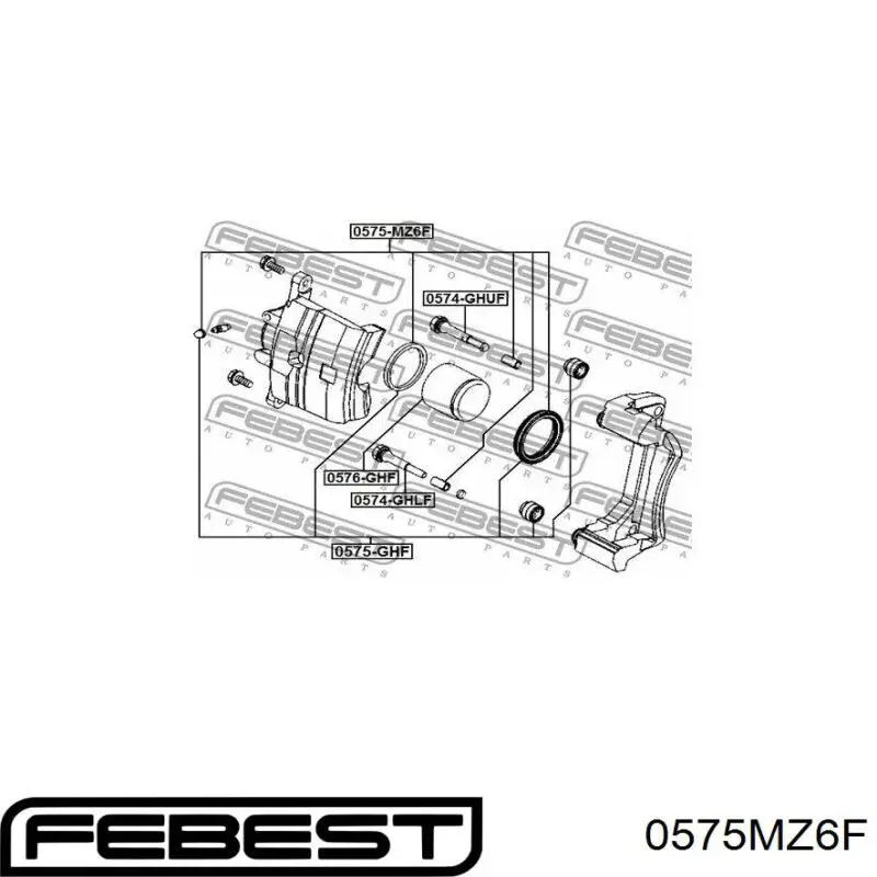 Ремкомплект супорту гальмівного переднього FEBEST 0575MZ6F