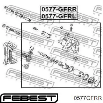 Супорт гальмівний задній правий Febest 0577GFRR ціна, від 47.68 USD