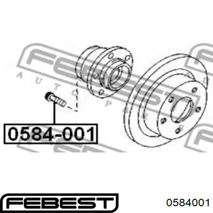 Купити 0584001 Febest Болт маточини
