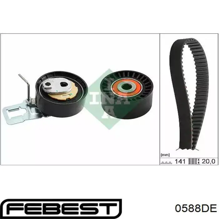 Ролик ременя ГРМ, паразитний Febest 0588DE
