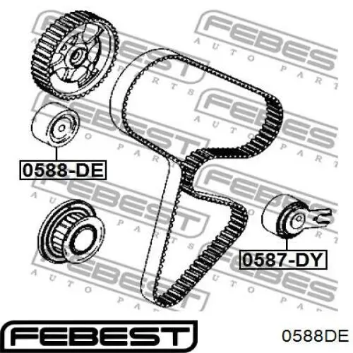 Купити 0588DE Febest Ролик паразитний ГРМ