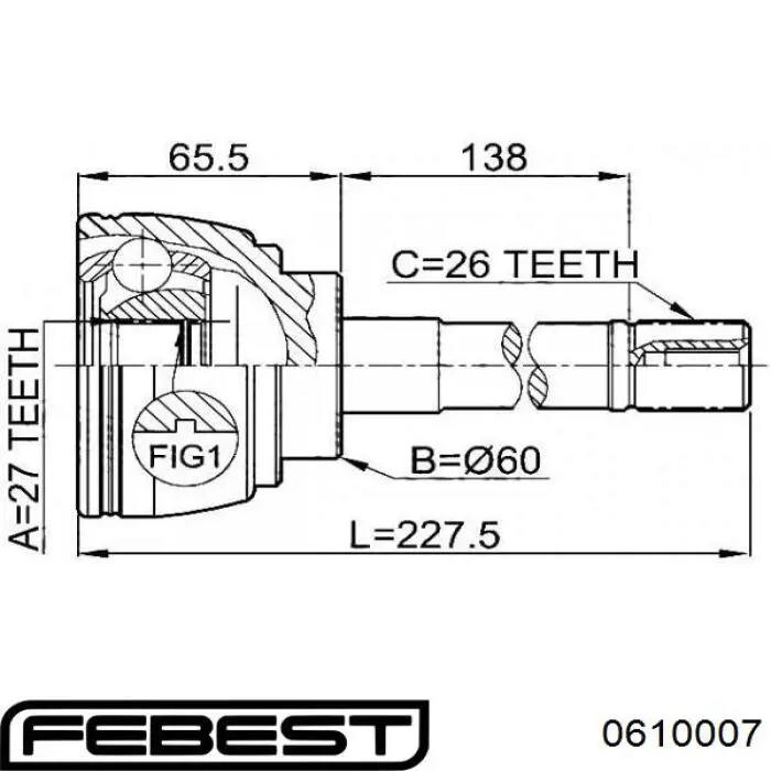 ШРУС зовнішній передній C120366 Denckermann
