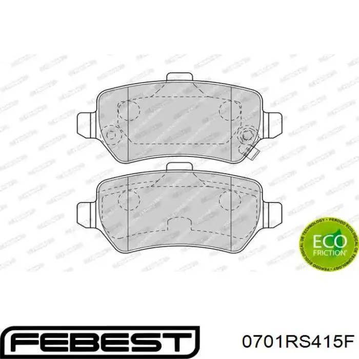 0701RS415F Febest Передні гальмівні колодки
