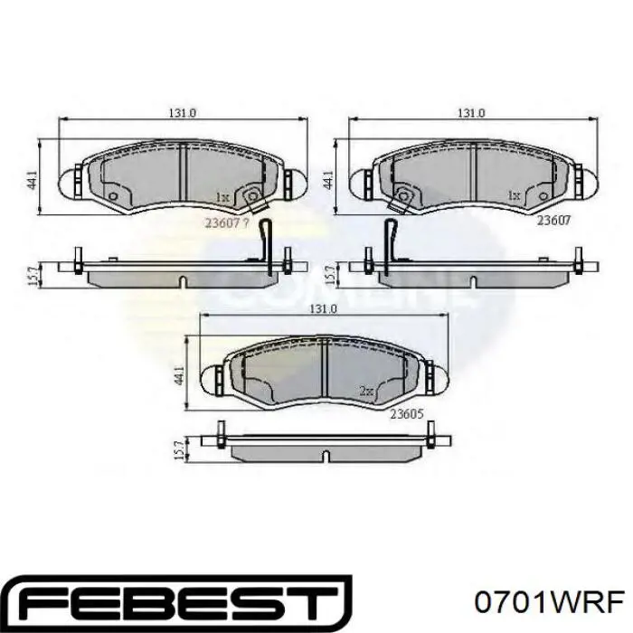 0701WRF Febest Передні гальмівні колодки