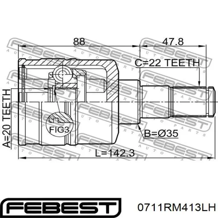  0711RM413LH Febest