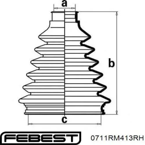Граната внутрішня ліва 0711RM413RH Febest