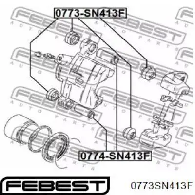 Пильник направляючої супортугальмівного, переднього 0773SN413F Febest