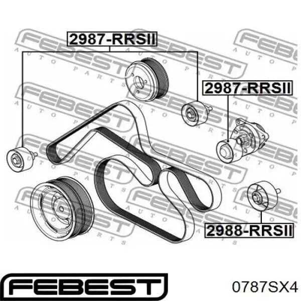 Купити 0787SX4 Febest Натяжний ролик
