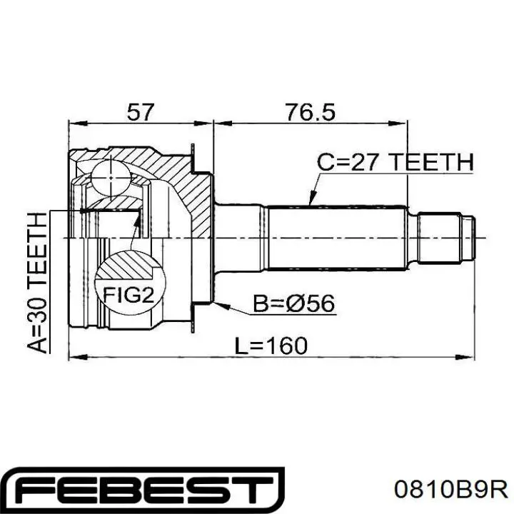 ШРУС зовнішній задній FEBEST 0810B9R