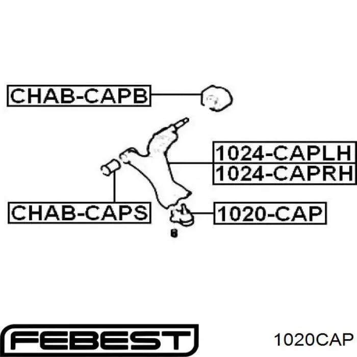 Кульова опора, нижня 1020CAP Febest