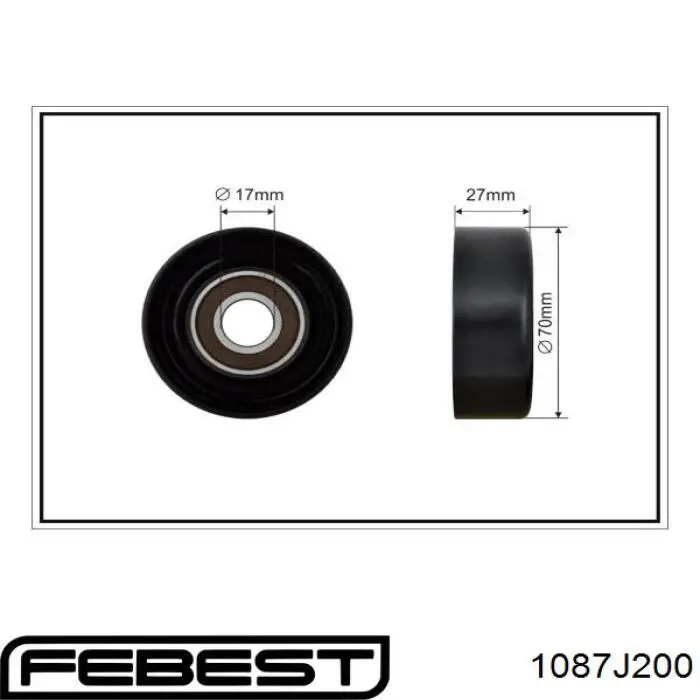 Купити 1087J200 Febest Натягувач приводного ременя