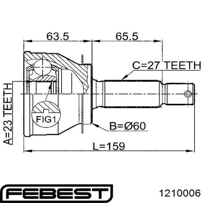 Граната колісна Febest 1210006 ціна, від 34.84 USD