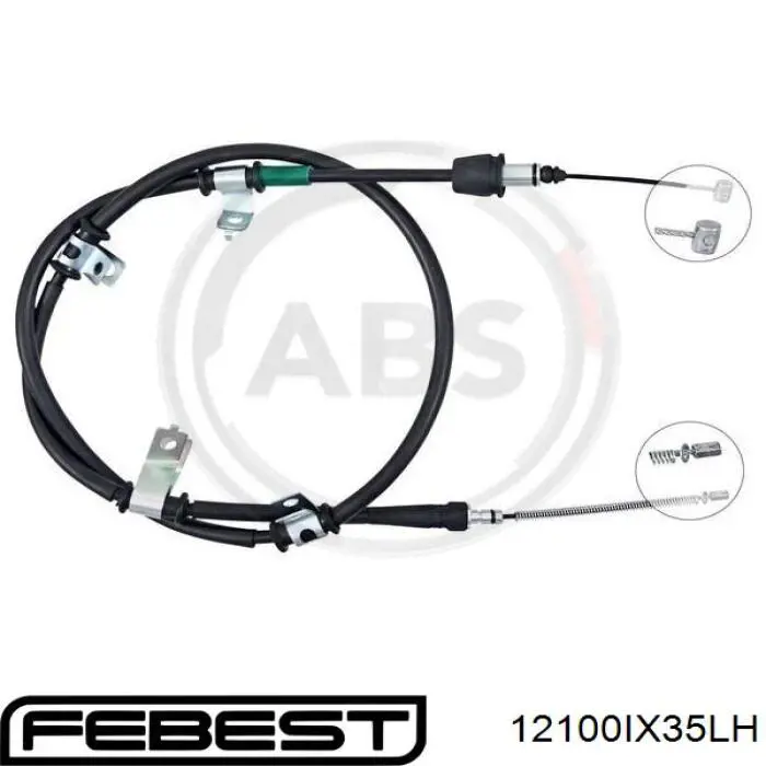 Трос стоянкового гальма задній лівий Febest 12100IX35LH ціна, від 31.38 USD