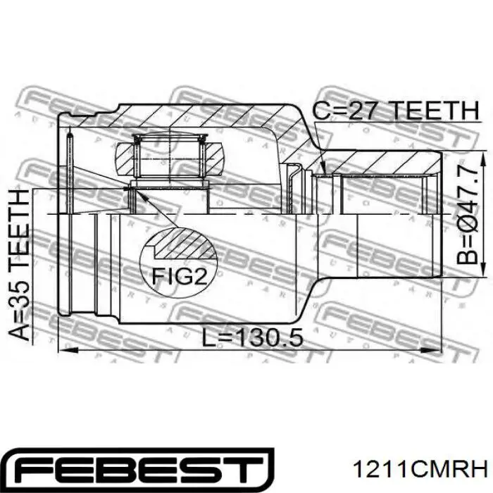 ШРУС внутрішній, задній Febest 1211CMRH ціна, від 117.46 USD