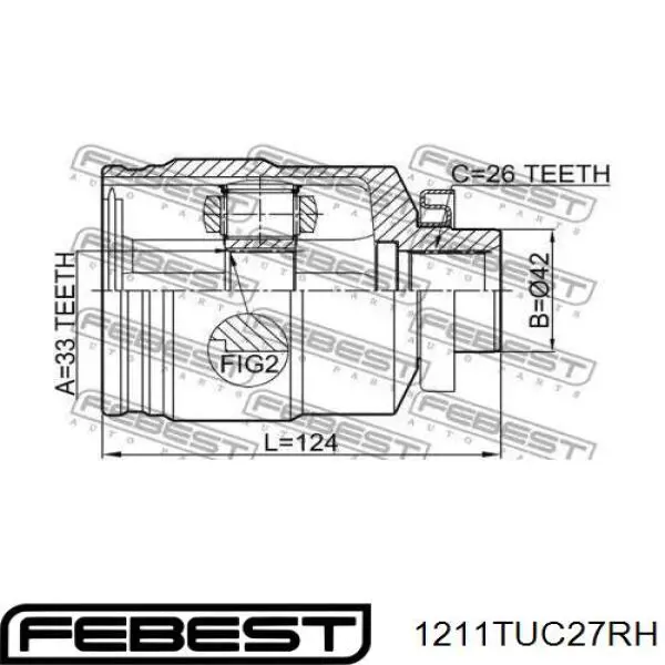 ШРУС внутрішній правий 1211TUC27RH Febest