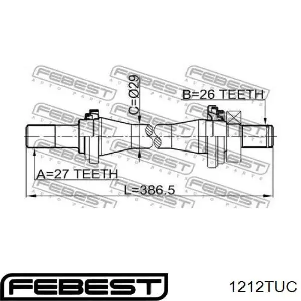 Вал приводу проміжний Febest 1212TUC