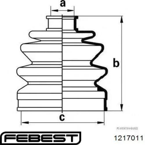 Пильник ШРУСа зовнішній 1217011 Febest