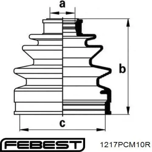 Пильник ШРКШа зовнішній, задньої піввісі 1217PCM10R Febest