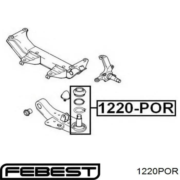 Купити 1220POR Febest Кульова опора, нижня