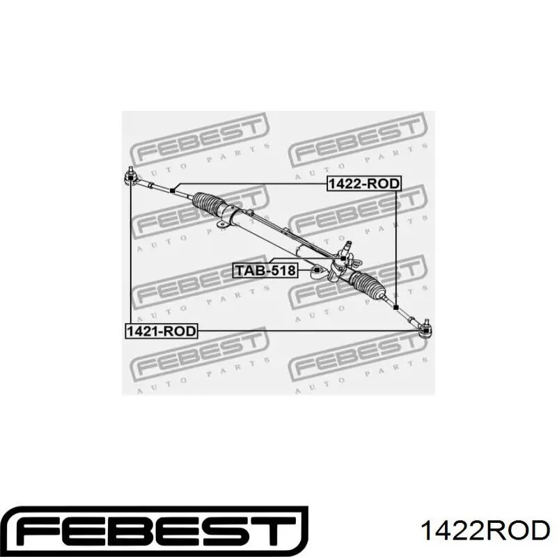 Купити 1422ROD Febest Тяга рульова поздовжня