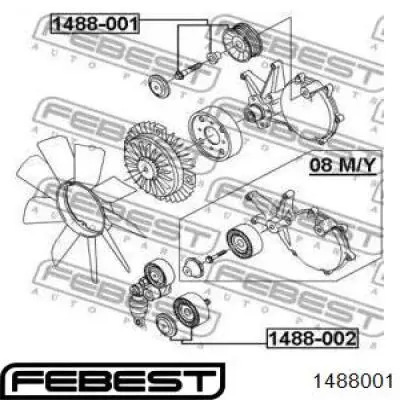 Ролик приводного ременя, паразитний Febest 1488001