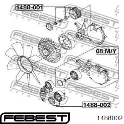 Натяжний ролик Febest 1488002 ціна, від 17.84 USD