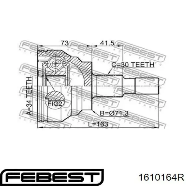 Граната колісна Febest 1610164R ціна, від 69.52 USD