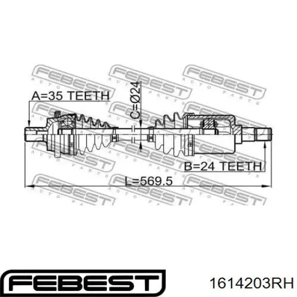 Піввісь передня, права Mercedes A2033300801 ціна, від 316.73 USD