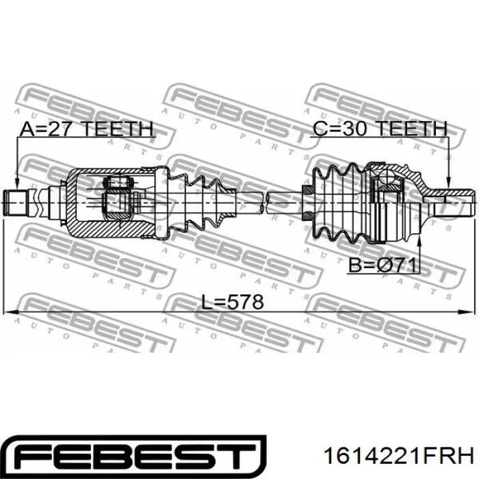 Купити A2213300901 Mercedes Піввісь права
