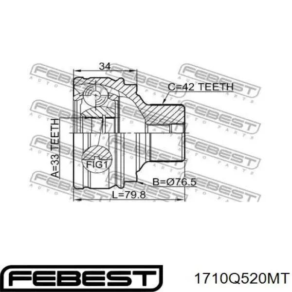 ШРУС зовнішній передній 1710Q520MT Febest