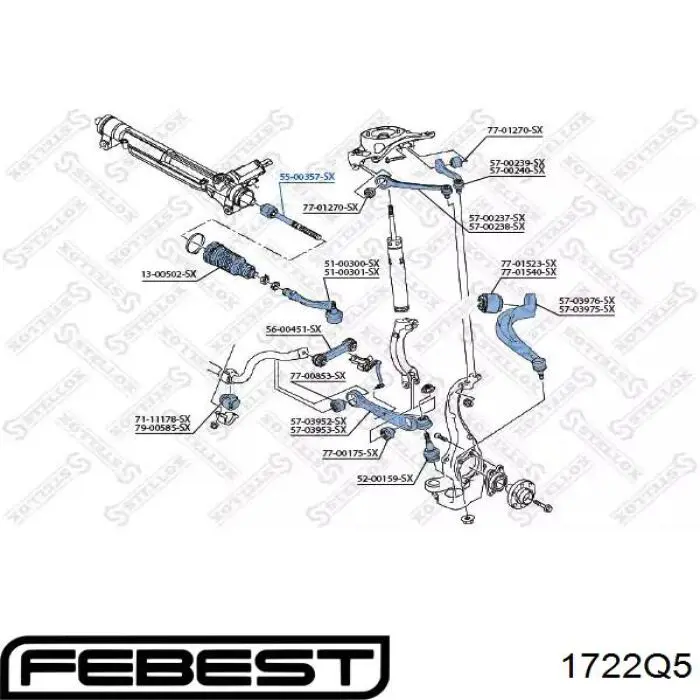 Тяга рульова Febest 1722Q5