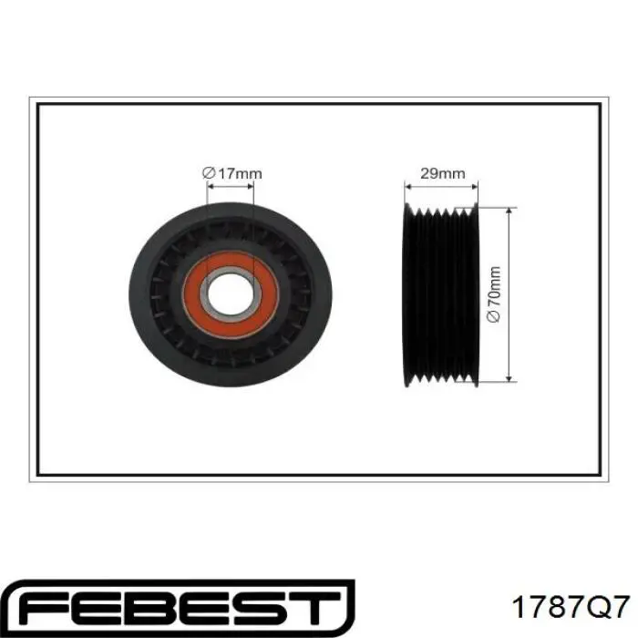 Натягувач приводного ременя 1787Q7 Febest