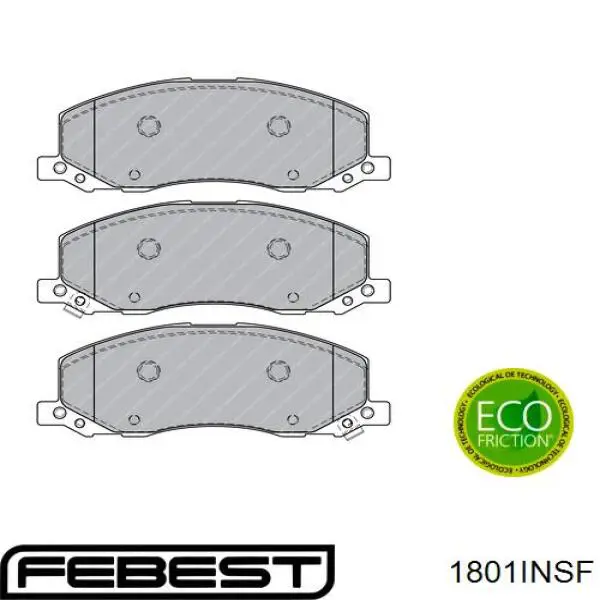 Гальмівні колодки Febest 1801INSF ціна, від 34.52 USD
