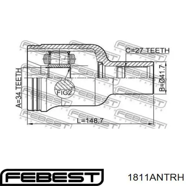 Купити 1811ANTRH Febest ШРУС внутрішній правий