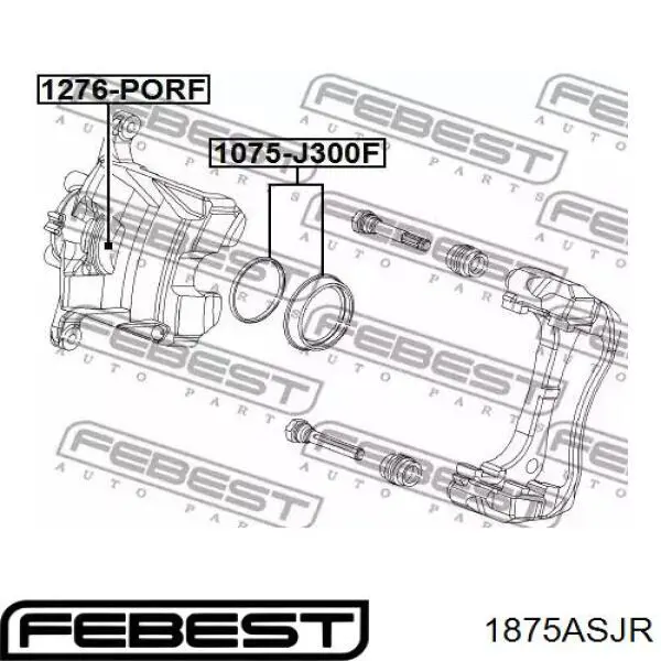 Купити 1875ASJR Febest Супорт гальмівного, заднього