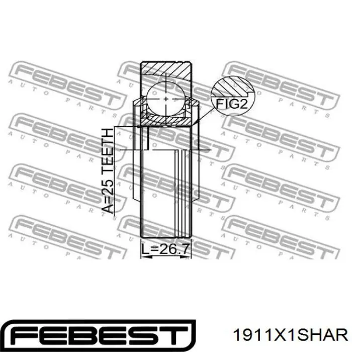 ШРУС внутрішній, задній GSP 635025 ціна, від 37.20 USD