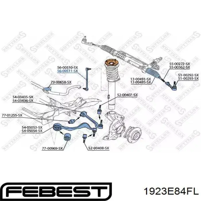 Стійка стабілізатора заднього, ліва 1923E84FL Febest