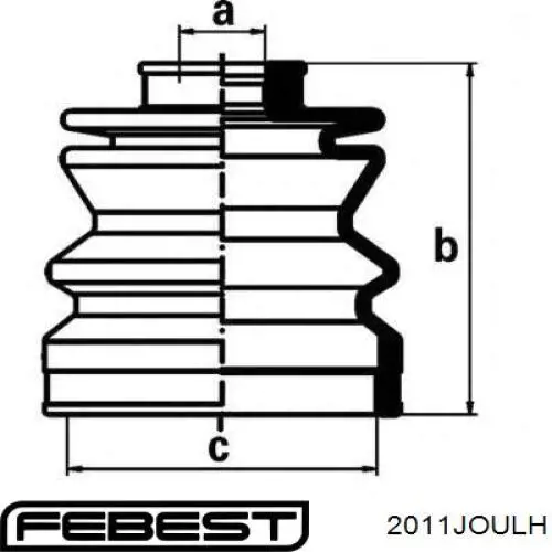 ШРКШ внутрішній, передній, лівий Febest 2011JOULH ціна, від 42.17 USD
