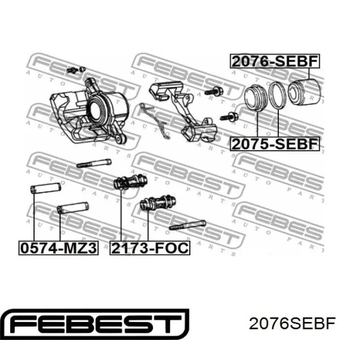 Поршень супорта гальмівного, переднього Febest 2076SEBF ціна, від 19.47 USD