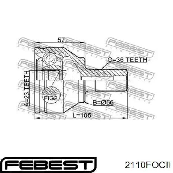 ШРУС зовнішній передній 2110FOCII Febest