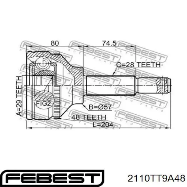 Купити FDTT9BA48 Asva Шарнір приводу зовнішній